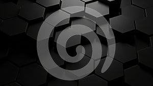 Dark hexagonal pattern with deep shadows and subtle texture