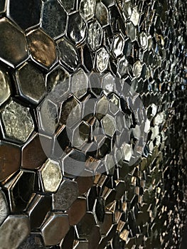 Dark hexagons texture. A wall of hexes.