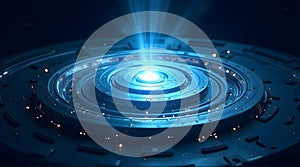Futuristic Circular Energy Platform or Data Core