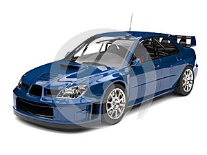 Dark imperial blue modern touring race car