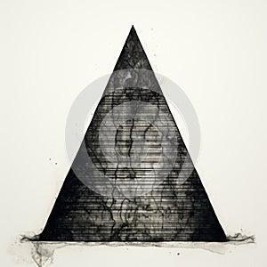 Dark Ink Drawing Of A Triangle In The Style Of David Mould