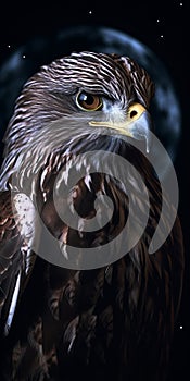 Dark And Intense: Photorealistic Raptor Portrait By Jean Delville