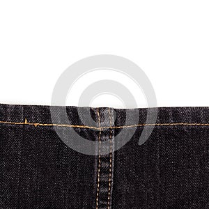 Dark jeans background. Texture of jeans on white color background