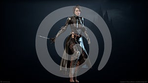 Dark knight lady 3d render