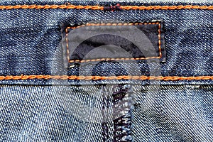 Dark label on jeans