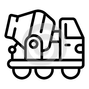 Dark laborer icon outline vector. Cement mixer