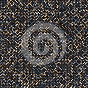 Dark leaf mosaic effect vector texture. Masculine geometric seamless melange pattern. Hand drawn variegated irregular shapes photo