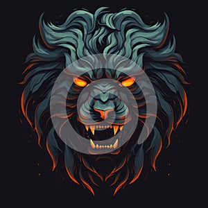 Dark Lion: A Surrealism Minimalist Illustration Of Envy And Anger