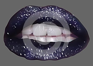 Dark Lips with Glitter