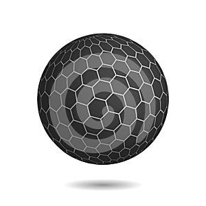 Dark magic sphere with surface of hexagons