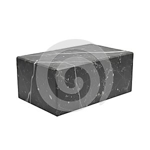 Dark Marble Rectangular Block with White Veins