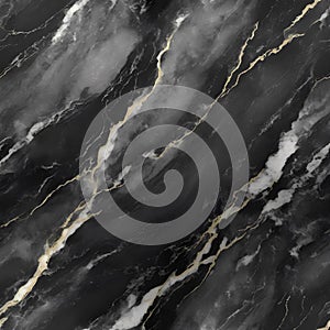 Dark marble texture with black, grey and white natural stone pattern detailed structure background