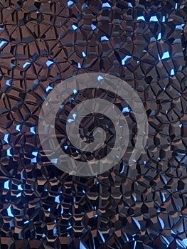 Dark metallic abstract surface pattern. 3d rendering