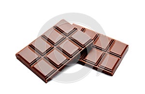 Dark milk chocolate bars stack isolated