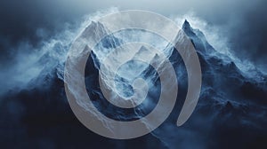 Dark Misty Mountain Peaks Landscape