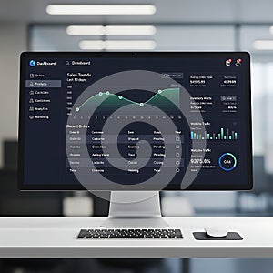 Dark Mode Analytics Dashboard Interface