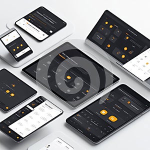 Dark Mode UI Design, Mobile App & Web Interface