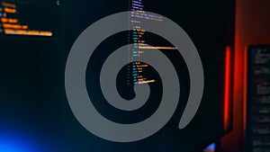 Dark Monitor Code Programming Cyber Workspace