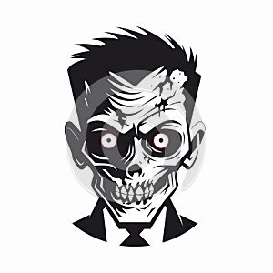 Dark Monster Head For Halloween Logo - Shohei Otomo Style