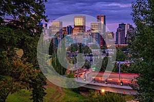 Dark Moody Clouds Over The Calgary Skyline