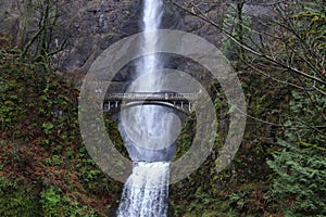 Dark Moody Multnomah Falls