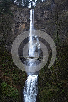 Dark Moody Multnomah Falls