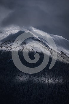 Dark mountainside in the Caucasus