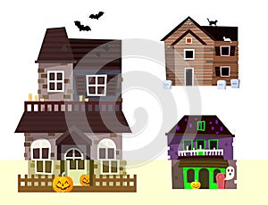 Dark mysterious obscure gloomy terrible witch castle with spooky for Halloween design vector illustration