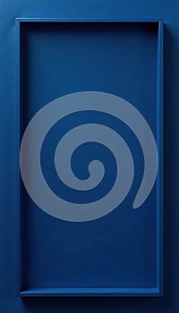 Dark navy blue rectangular frame, blank, clean lines , minimal, artwork, rectangle
