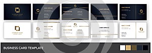Dark Navy and Gold Business Card Template