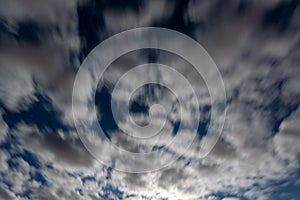 Dark night sky with dramatic moving clouds