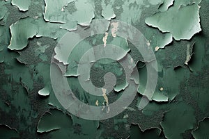 Dark Olive Green Background with Peeling Paint and Military Camouflage Pattern