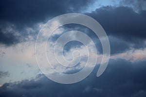 Dark ominous clouds. Dramatic sky background
