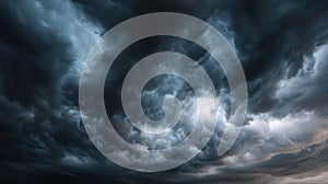 The Dark, Ominous Clouds Gathering in a Dramatic Sky AI generated image
