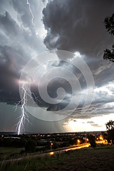 Dark, Ominous Rain Clouds and Lightning photo