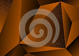 Dark orange abstract concept polygonal tech background