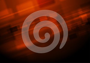 Dark orange abstract technology geometric background