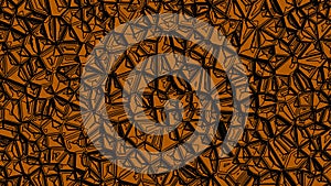 Dark orange abstract triangle line shape pattern background. Abstract 3d triangle crystal background.