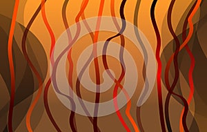 Dark orange with black, abstract image with vertical lines in the form of waves for your brand book. A graceful pattern