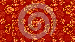 Dark Orange Dotted Concentric Circles Background Pattern Design