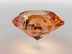 Dark-orange gemstone rendered with soft shadows