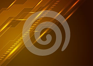 Dark orange technology futuristic background