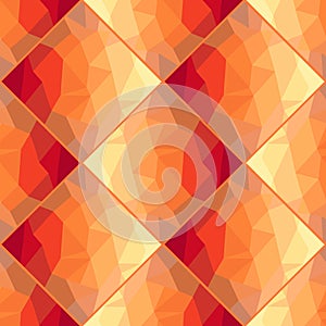 Dark orange, Yellow vector low poly texture seamless pattern. A sample with polygonal shapes. The best triangular design for your