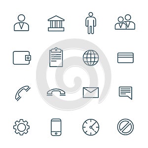 Dark outline various social network icons set