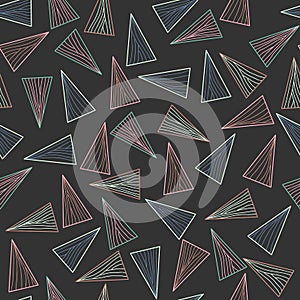 Dark pattern with lines and triangles.