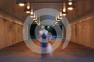 Dark pedestrian subway photo