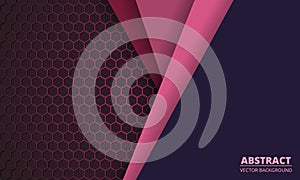 Dark pink hexagon carbon fiber background with colored paper lines.