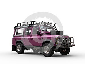 Dark pink metallic SUV off road vehicle