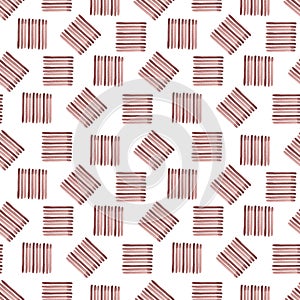 Dark pink striped shapeless strokes seamless pattern watercolor illustration, trendy minimalist concept