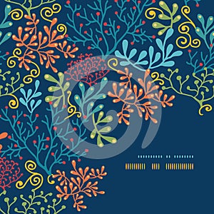 Dark plants corner frame pattern background